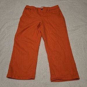 Bright Orange Cropped Pants